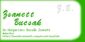 zsanett bucsak business card